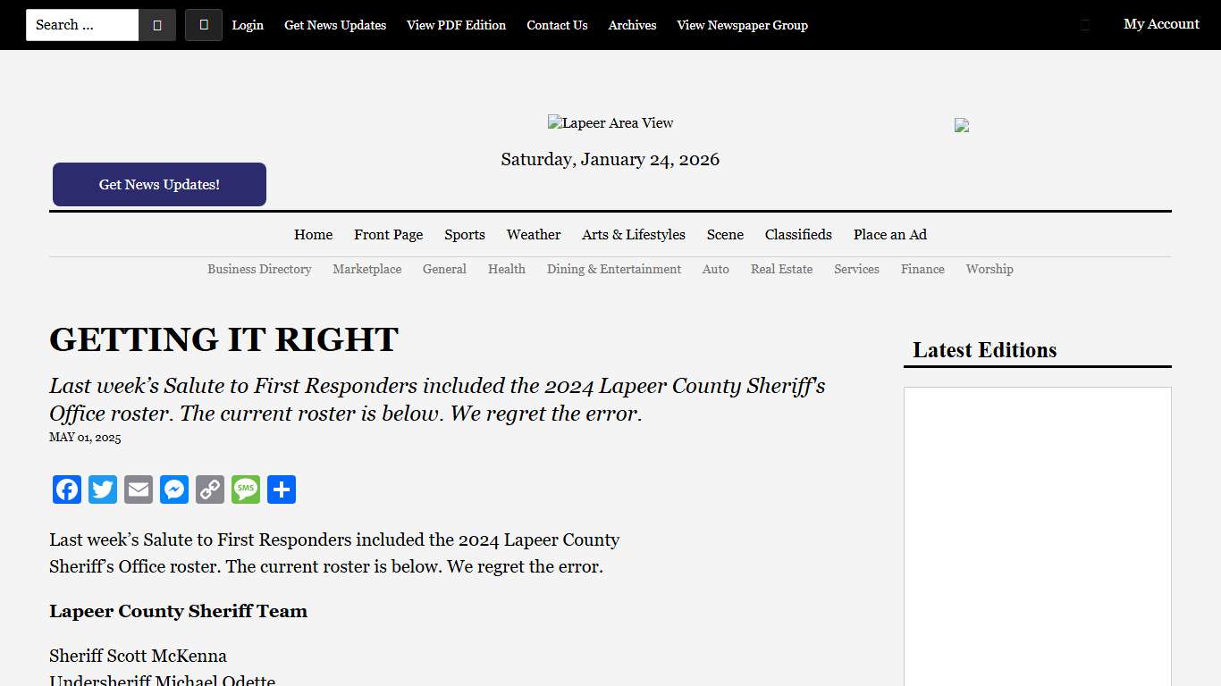 GETTING IT RIGHT - Lapeer Area View