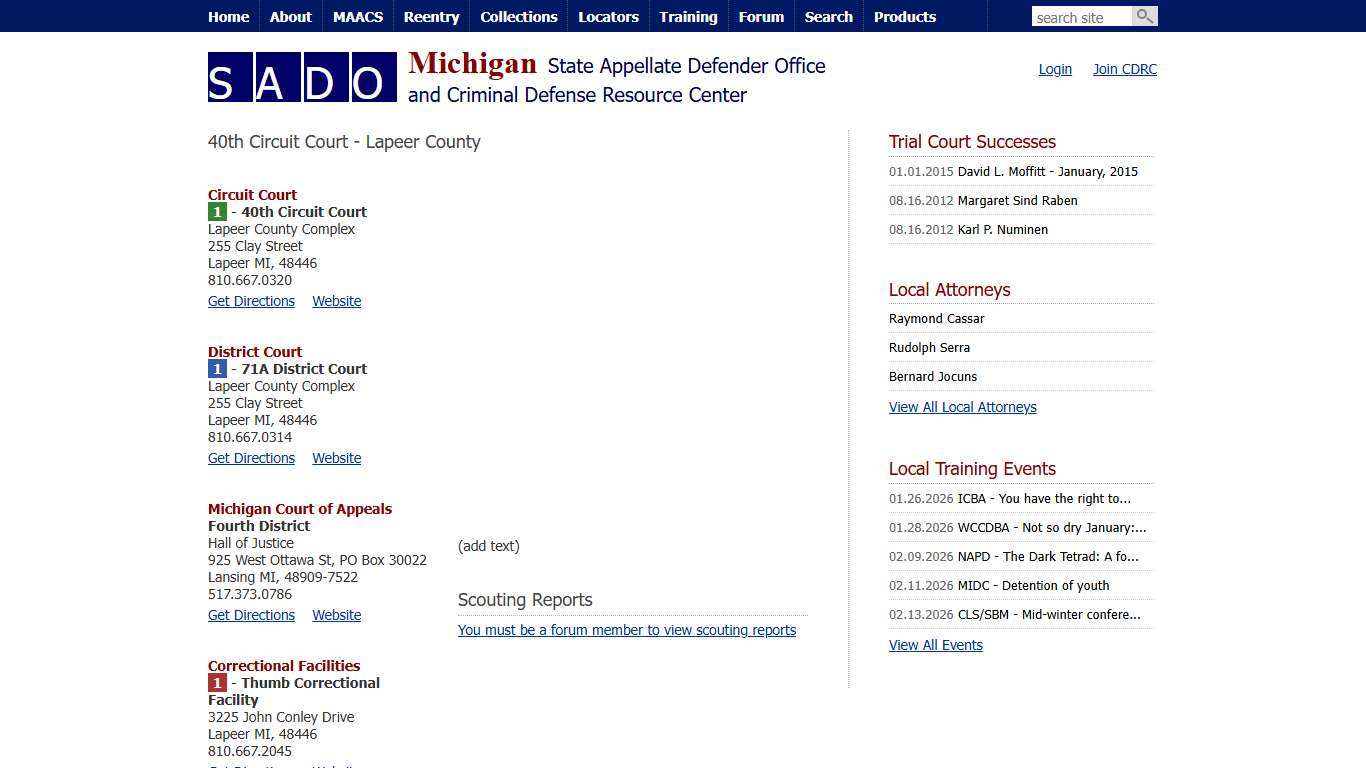 SADO - Community - 40th Circuit Court